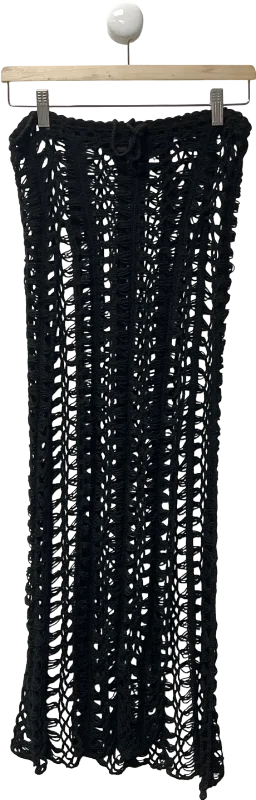 Misspap Black Crochet Maxi Skirt UK S