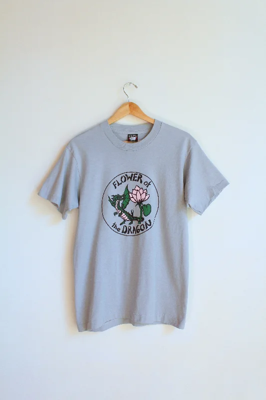 Flower of the Dragon Heather Slate Grey Vintage Tee