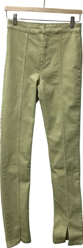 ZARA Green Slit front Trousers UK 8