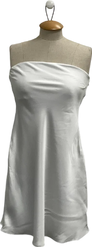 Primark White Strapless Satin Dress UK 12