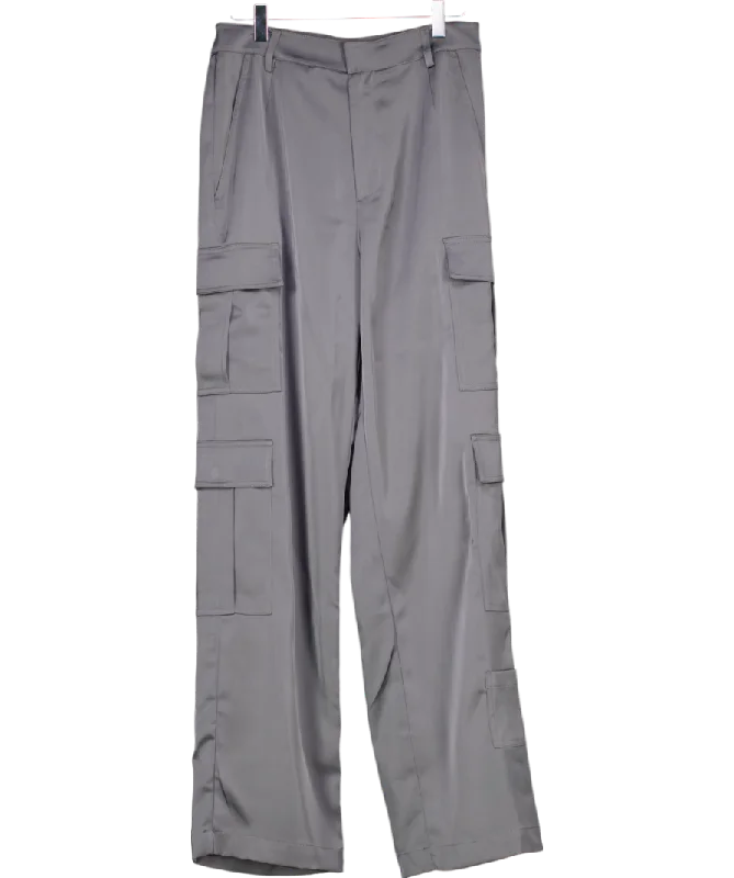 Cloeys Satin Cargo Pants Grey UK 8