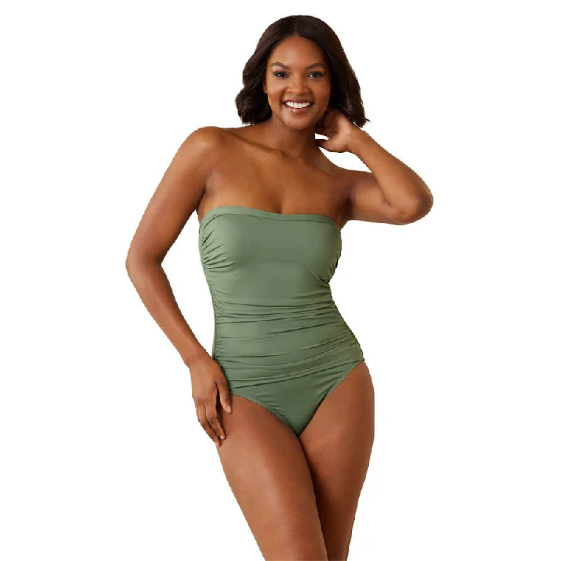 Tommy Bahama Paradise Fronds Bandeau One Piece Swimsuit - Tea Leaf*