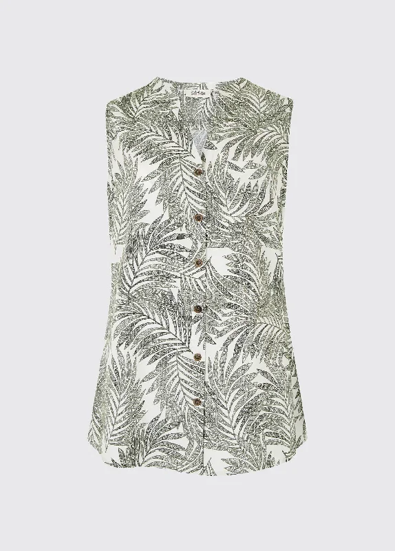 Ardfert Sleeveless Printed Shirt - Pesto