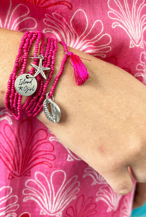 West Indies Wear Island Girl Bracelet - Hotpink