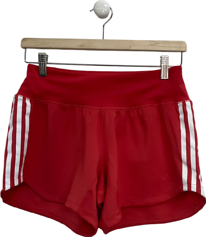 adidas Red Triple Stripe Running Shorts UK S