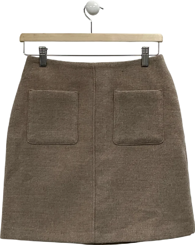 TU Beige Neutral Tweed Mini Skirt UK 8