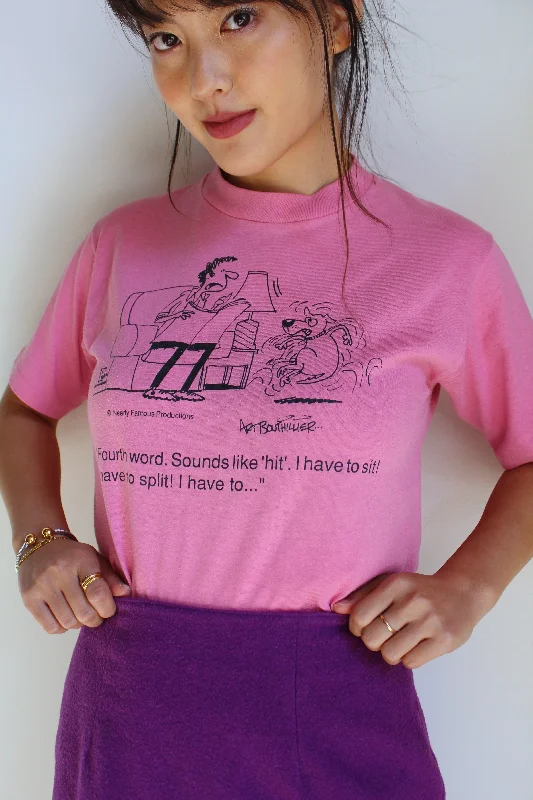 1980s Pink “I Have to …” Humorous Comic Strip Tee