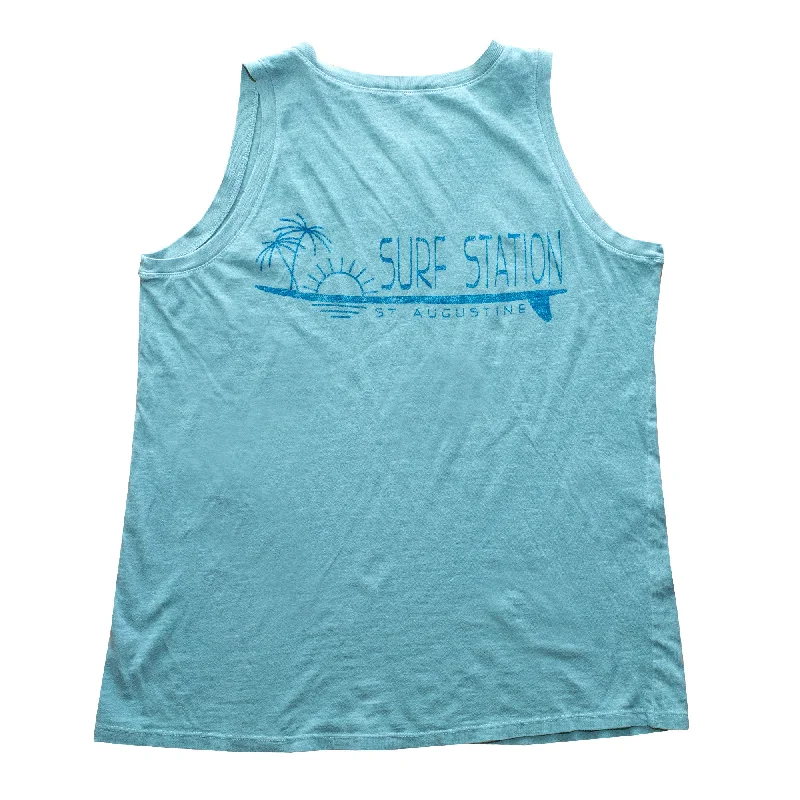 Surf Station Lady Logger Tank Top - Pale Jade