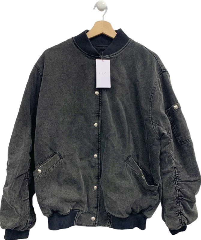 IRO Dark Grey ILARO Bomber Jacket UK 8