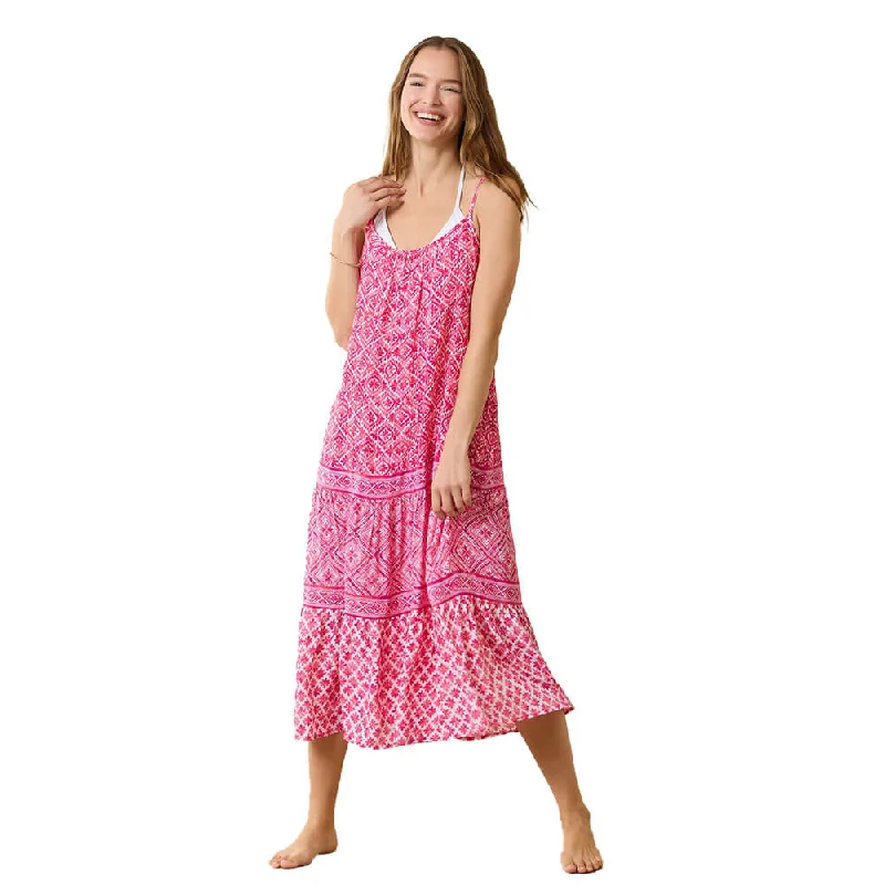 Tommy Bahama Shell Beach Tier Boarder Midi Cover Up - Passion Pink*