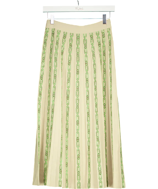 Tory Burch GreenPleated Knit Midi Skirt UK 8