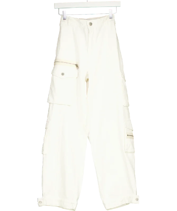 The Couture Club White Zip Pocket Details Cargos UK 6