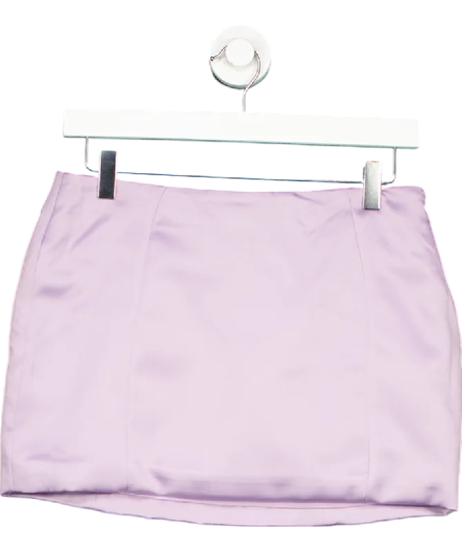 House of CB Purple Elodie Satin Mini Skirt UK S