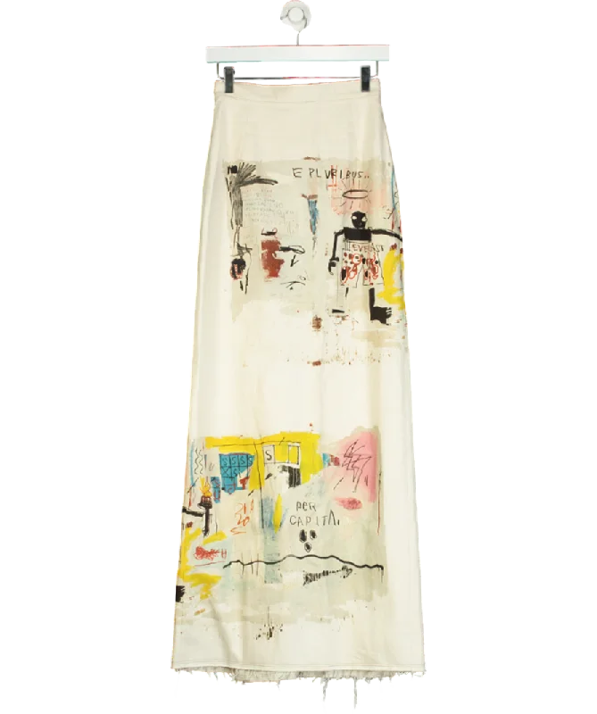 H&M Studio Beige Denim Skirt / Light Beige/basquiat UK XS