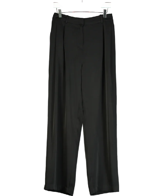 Hush Brown Cecilly Satin Wide Leg Trousers UK 10