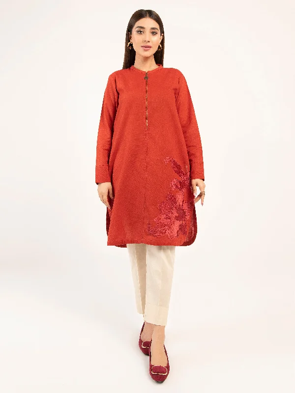 Khaddar Shirt-Embroidered (Pret)